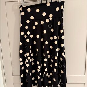 LuLaRoe Azure (Black and White Polka Dot Skirt)